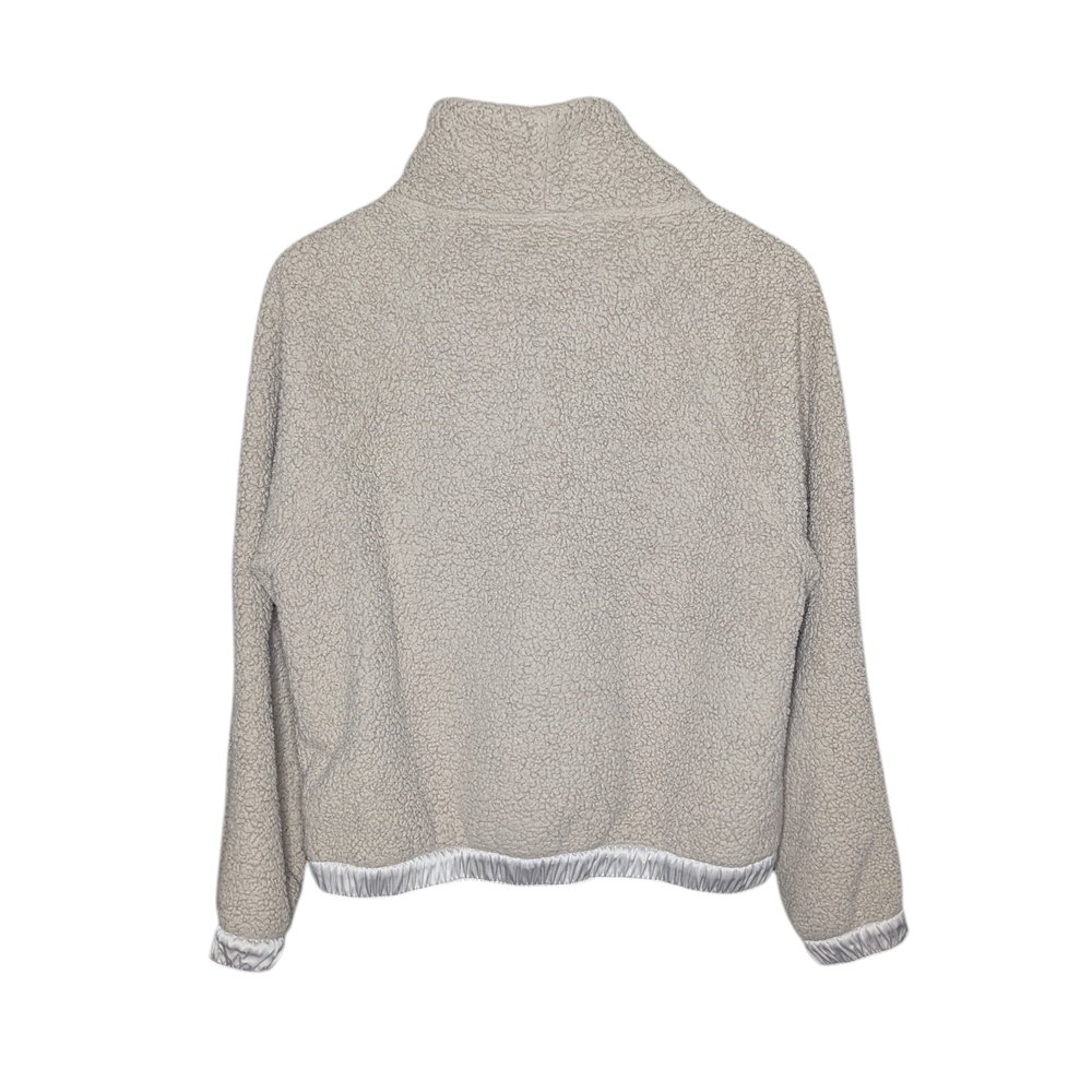 Athleta Tugga Beige Sherpa Fleece Quarter Zip Pullover Funnel Neck Small - Picture 3 of 15